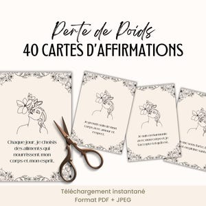 Carte d'affirmations positives en français à imprimer, Cartes Pertes de poids, Bien être Pensée Positive Mantra PDF