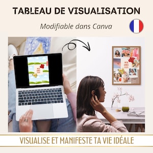 Template Tableau de visualisation en français, Développement personnel, Vision board français, Loi d'attraction Manifestation