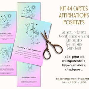 Carte affirmations positives en français à imprimer, Tableau de visualisation, Santé mentale Bien être Pensée Positive Mantra PDF francais