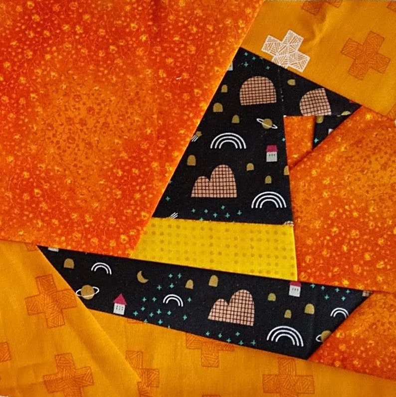 魔女の帽子のペーパーピーシングパターン即時ダウンロードキルトブロックパターンファウンデーションペーパーピーシングハ Etsy