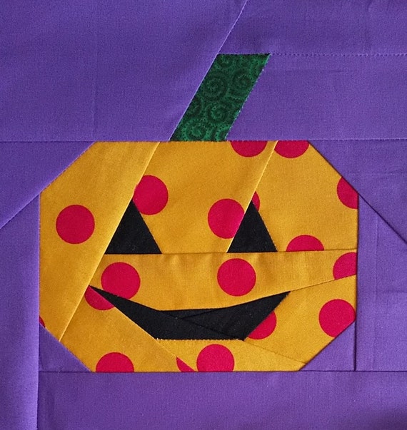 ジャックオーランタンのペーパーピーシングパターン即時ダウンロードキルトブロックパターンファウンデーションペーパー Etsy
