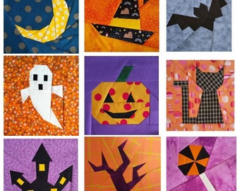 魔女の帽子のペーパーピーシングパターン即時ダウンロードキルトブロックパターンファウンデーションペーパーピーシングハ Etsy