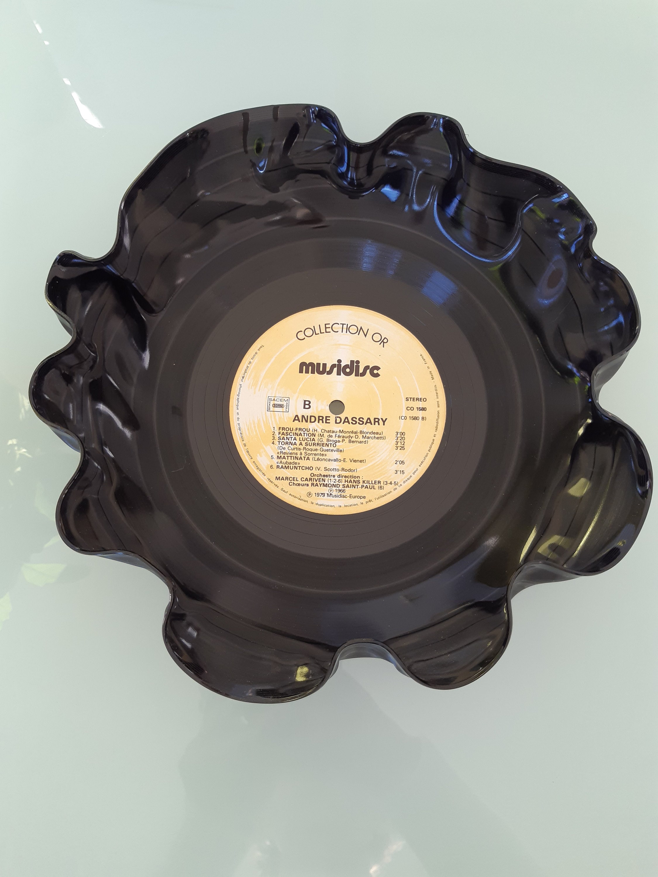 Corbeille Vide Poche Vintage en Disque Vinyle