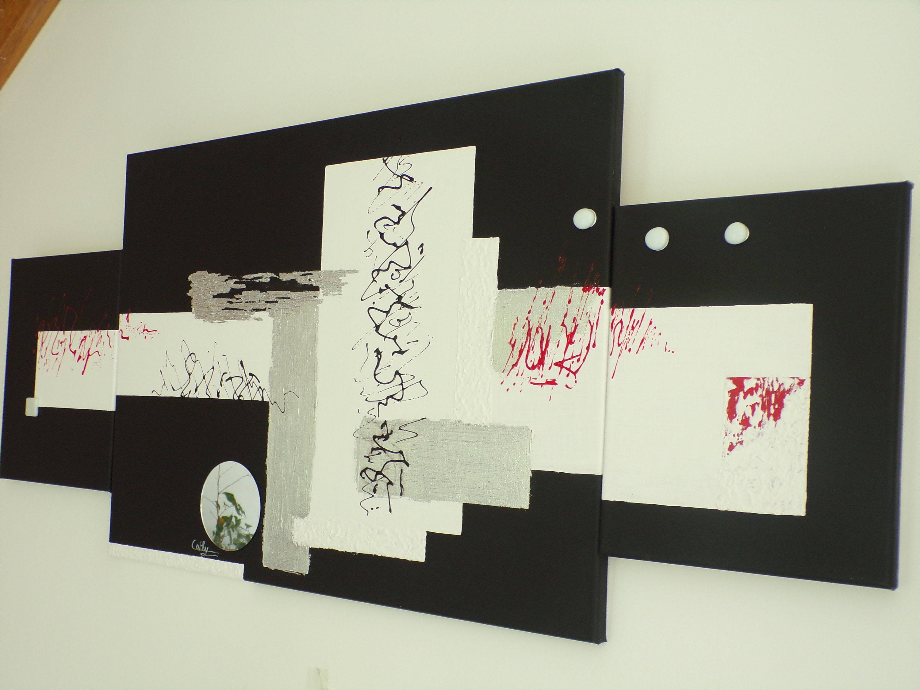 Triptyque - Tableau Design Peinture Abstraite