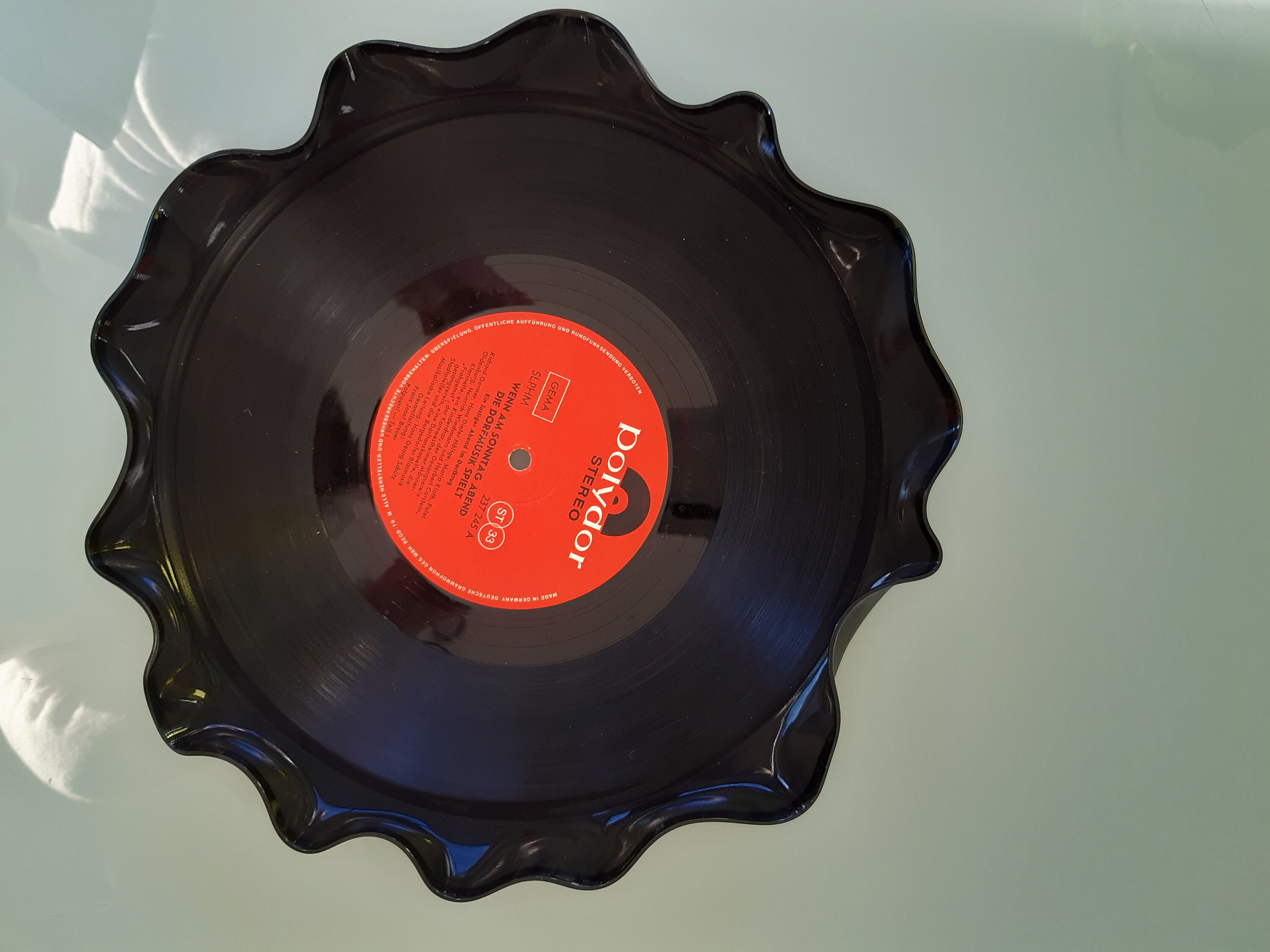 Corbeille Vide Poches Vintage en Disque Vinyle