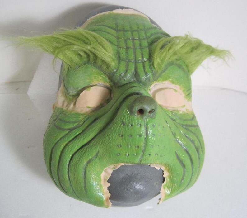 Grinch Foam Latex Prosthetic Mask includes 1oz Grouch Green Etsy