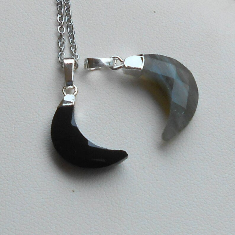 gift idea for women labradorite pendant Crescent moon pendant agate pendant natural stone pendant
