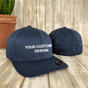 Custom Flexfit Hat / Flex Fit Cotton 6-Panel Cap / Yupoong / Personalized Caps /  Flexfit Baseball Hats / XXL Sizes Available