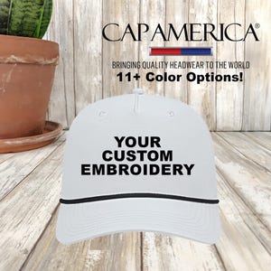 Custom Rope Hat, Cap America Athletic Hat, Embroidered Rope Hat, 5 Panel Snapback, Personalized Gift for Him or Her, Bulk Pricing