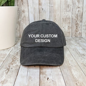 Custom Embroidered Adams Washed Dad Cap: Personalized Baseball Hat, Leather Strap