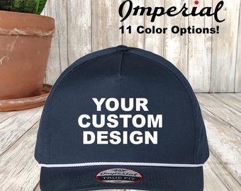 Chapeau impérial en corde de Barnes brodé personnalisé : snapback personnalisé à 5 panneaux