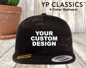 Custom Embroidered Yupoong Multicam Snapback Hat: Personalized Snapback Cap
