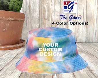 The Game Custom Bucket Hat / Newport Bucket Cap / Tie-Dyed / Personalized Embroidery / Hot Weather Hat / Summer Hat