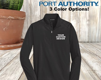 Custom Embroidered Port Authority Half-Zip Pullover: Personalized Wind & Water Resistant Jacket
