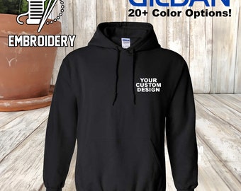 Custom Embroidered Gildan Hoodie: Personalized Fall/Winter Pullover