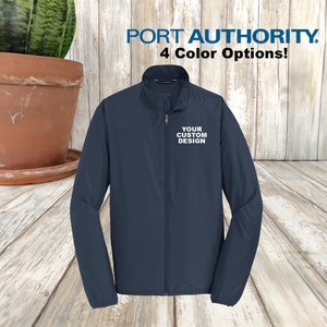 Custom Full-Zip Jacket, Port Authority® Zephyr, Customized Embroidered Zip-Up, Wind and Water Resistant, Men and Women Sizes