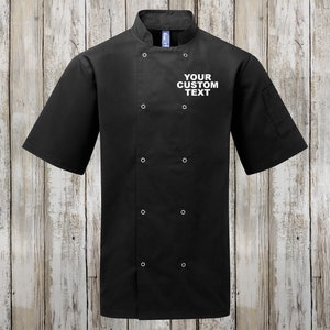 Custom Unisex Chef Jacket / Personalized Chef's Jacket / Studded Front / Short-Sleeve / WRAP & Oeko-Tex® Standard 100 certified / Bulk Rates