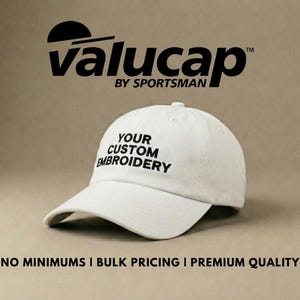 Custom Embroidered Valucap Dad Hat: Personalized Bio-Washed Twill Adult Cap