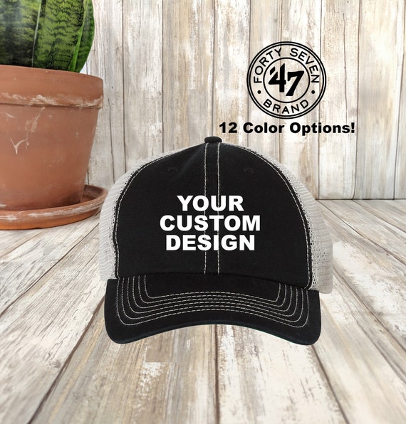 Custom Hat Embroidered 47 Brand Trucker Hat Trawler Cap Unstructured 6 Panel Cap Personalized Gift Etsy