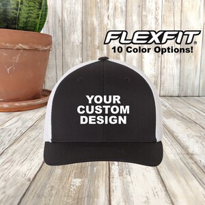 Custom Hat, Embroidered Flexfit Ultrafiber Trucker Cap, Structured Mesh Hat, Personalized Gift