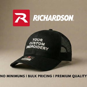 Custom Embroidered Richardson 112 Trucker Hat: Personalized Mesh Cap, XL Size Options