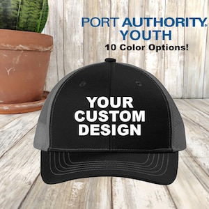 Casquette trucker enfant personnalisée administration portuaire, Casquette trucker structurée 6 panneaux, Cadeau personnalisé, Casquettes de baseball pour enfant