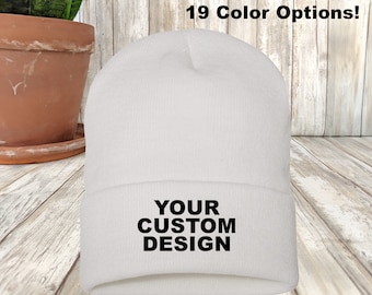Yupoong Customized Unisex Beanie, Classic Cuff Beanie, Gym Apparel, Embroidered Cap, Personalized Embroidery
