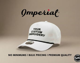 Custom Embroidered Imperial Wrightson Rope Hat: Personalized 5 Panel Snapback