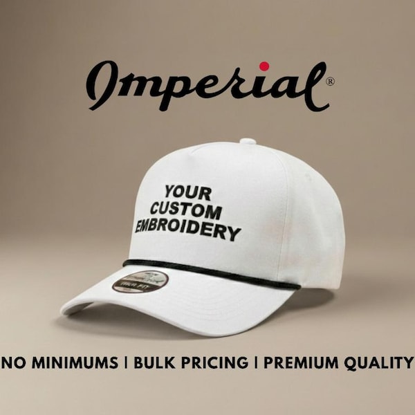 Custom Embroidered Imperial Wrightson Rope Hat: Personalized 5 Panel Snapback