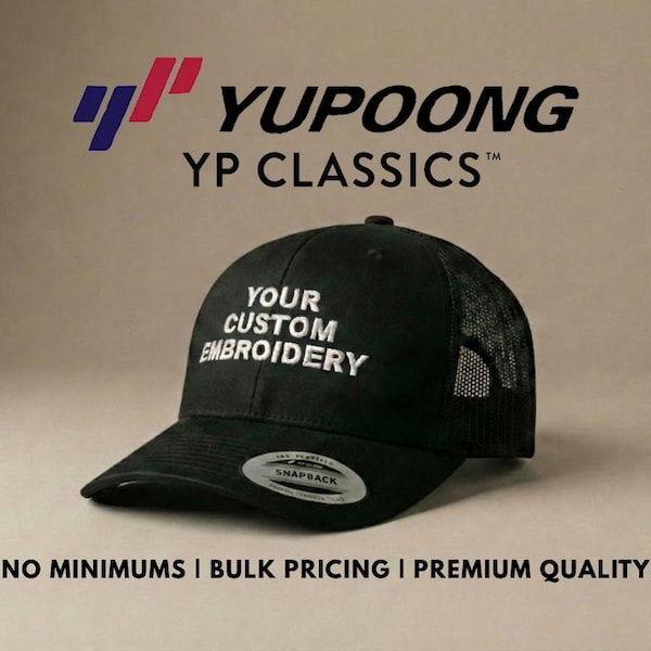 Custom Embroidered Yupoong Retro Trucker Hat: Personalized Mesh Snapback
