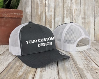 Custom Trucker Snapback Hat / Yupoong Retro Trucker Cap / Personalized Snap Back / Embroidered Mesh Caps / 6 Panel Hat