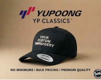 Custom Embroidered Yupoong Snapback Hat: Personalized Curved Visor Baseball Cap