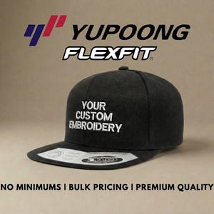 Custom Embroidered Yupoong 110 Snapback Hat: Personalized 6 Panel Cap