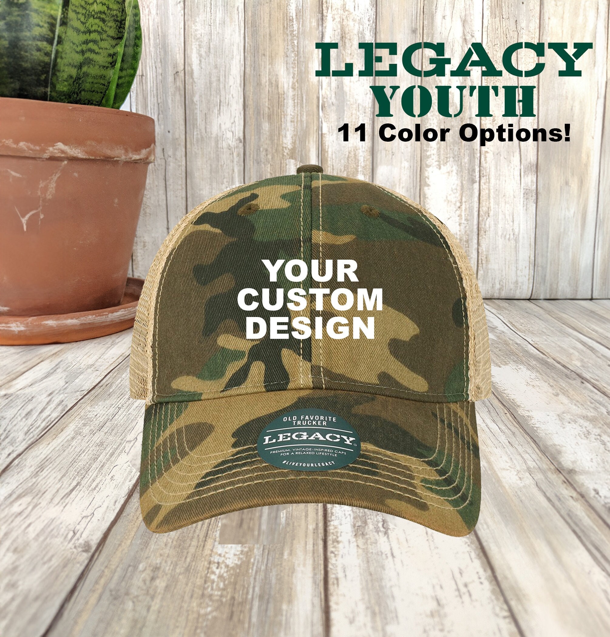 LEGACY Custom Youth Trucker Unstructured / / 6 Size Youth Old Panel Trucker Hat Caps / Mesh - Personalized Favorite / Embroidered Etsy 