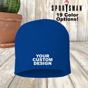 Custom Embroidered Sportsman Knit Skull Beanie: Personalized Gym Apparel Hat