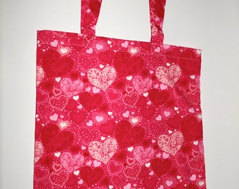 Heart tote bag/ fabric bag