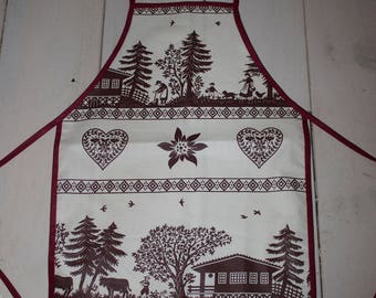 Coated 100% cotton apron for children "mountain farm"