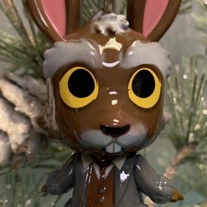 Custom THACKERY EARWICKET Christmas 3” ornament through the looking glass alice wonderland ooak upcycled disney rabbit bunny