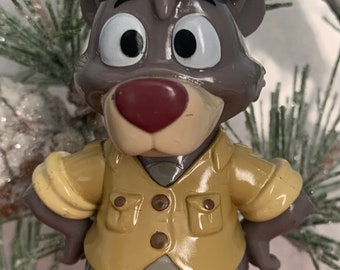 Custom BALOO bear Christmas holiday 3” ornament Talespin disney afternoon cartoons upcycled ooak figure