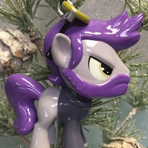 Custom HENCHPONY purple my little pony Christmas holiday easter 2.5&quot; ornament power ponies ooak upcycled mlp horse
