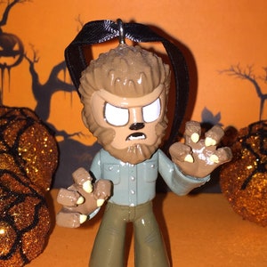 Custom Wolfman Christmas holiday horror movie Halloween scary tree ornament display werewolf