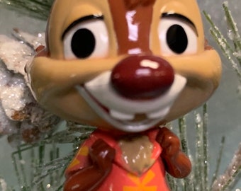 Custom DALE CHIPMUNK Christmas holiday 2.5" ornament disney afternoon cartoons upcycled ooak figure