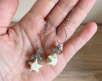 Origami jewelry Origami spring earrings Star / Japanese paper star