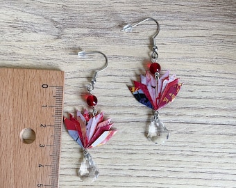 Origami jewelry Origami flower earrings