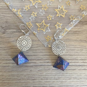 Origami jewelry Triangle origami earrings image 3