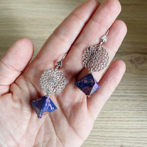 Origami jewelry Triangle origami earrings image 1