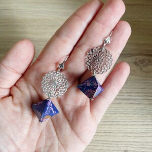 Origami jewelry Triangle origami earrings image 1