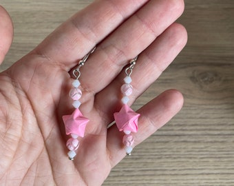 Bijoux origami Boucles d'oreilles origami papier japonais étoile