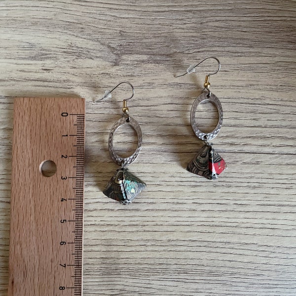 Boucles d'oreilles Bijoux origami triangle 3D