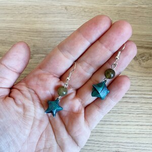 Origami jewelry Star Japanese paper origami earrings